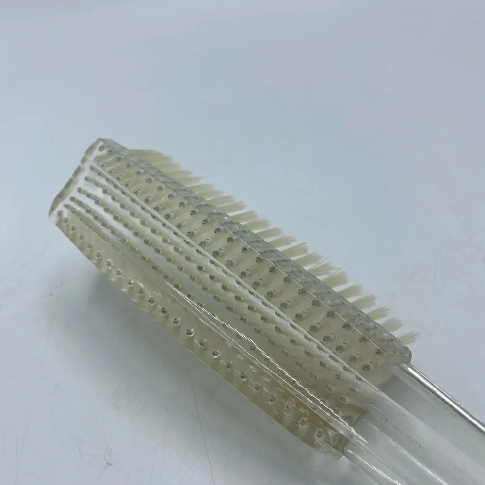 Vintage FULLER Hairbrush Clear Acrylic Handle Brush 6 Row 8
